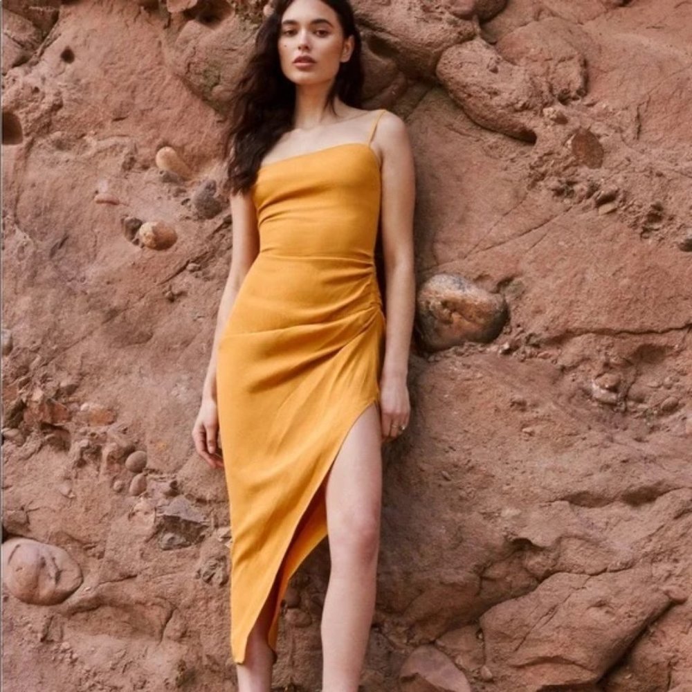 Reformation Mignon Dress, size 6, ochre